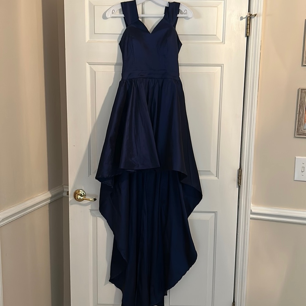 PROM/FORMAL BLIE SATIN HIGH LOW DRESS